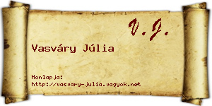 Vasváry Júlia névjegykártya